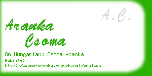 aranka csoma business card